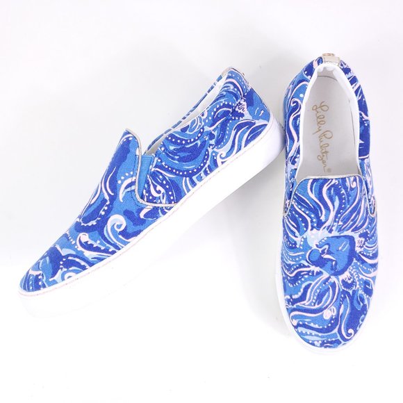 Lilly Pulitzer Shoes - NWOT Lilly Pulitzer Julie Blue Marbled Slip-on Sneakers
